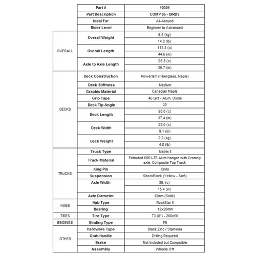 Prorder Shop: Mbs 10301 Comp 95 Specs+graphic